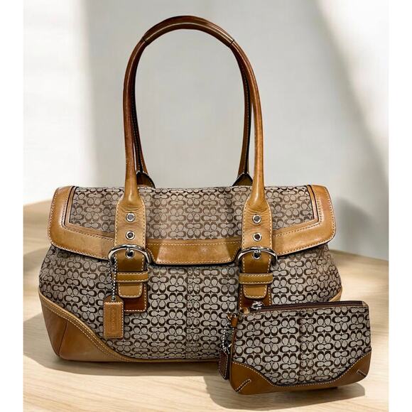 Vintage Coach 7080 Soho Mini Signature Satchel & 6319 Small Wristlet - Picture 1 of 16